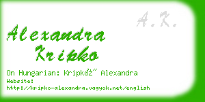 alexandra kripko business card